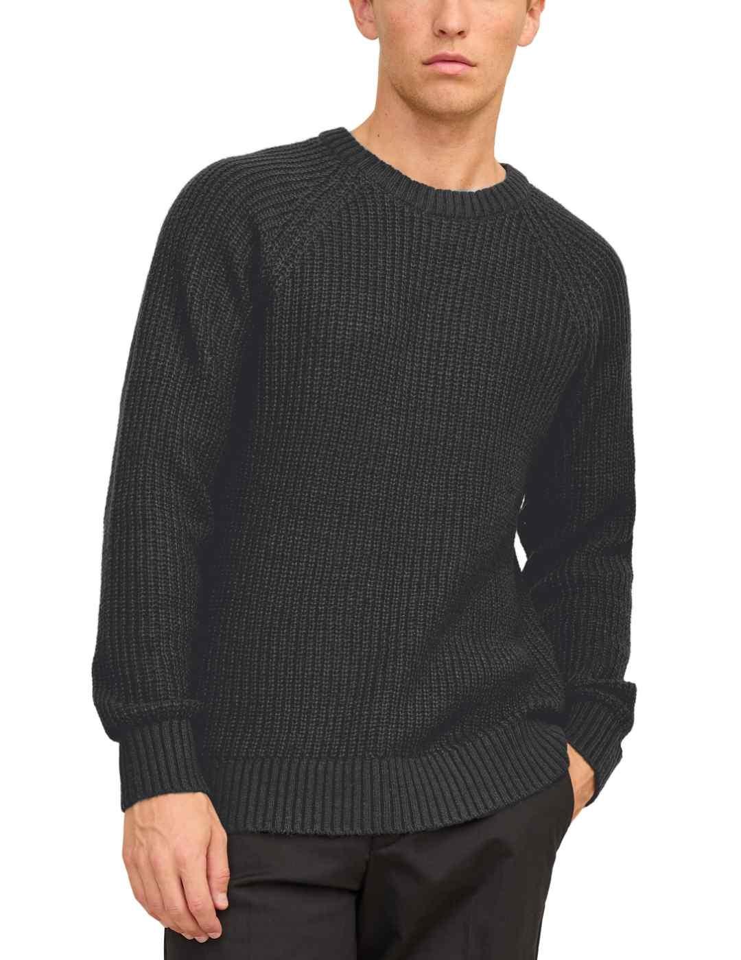 Jersey Jack&Jones Jones gris oscuro de punto para hombre