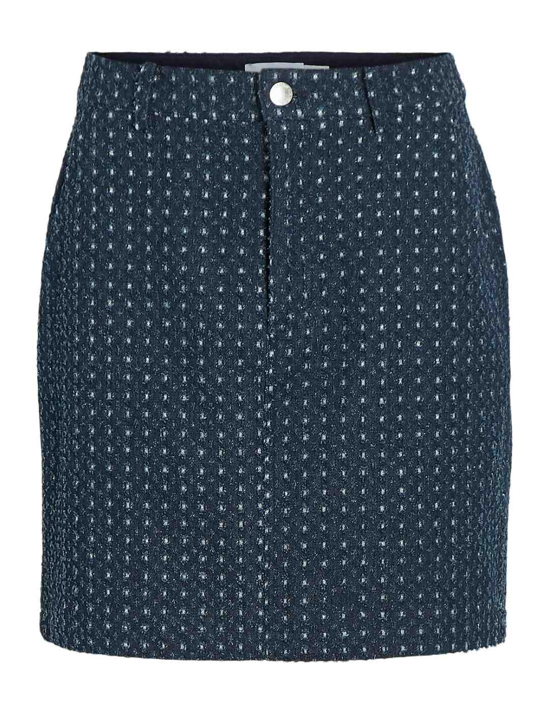 Falda mini Vila Silver azul denim y plateado para mujer