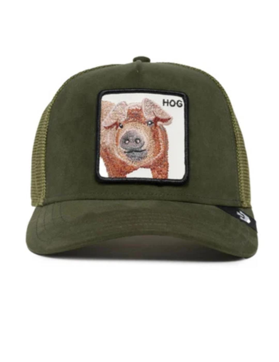 Gorra Goorin Bros Hog Pink verde oscuro trucker unisex