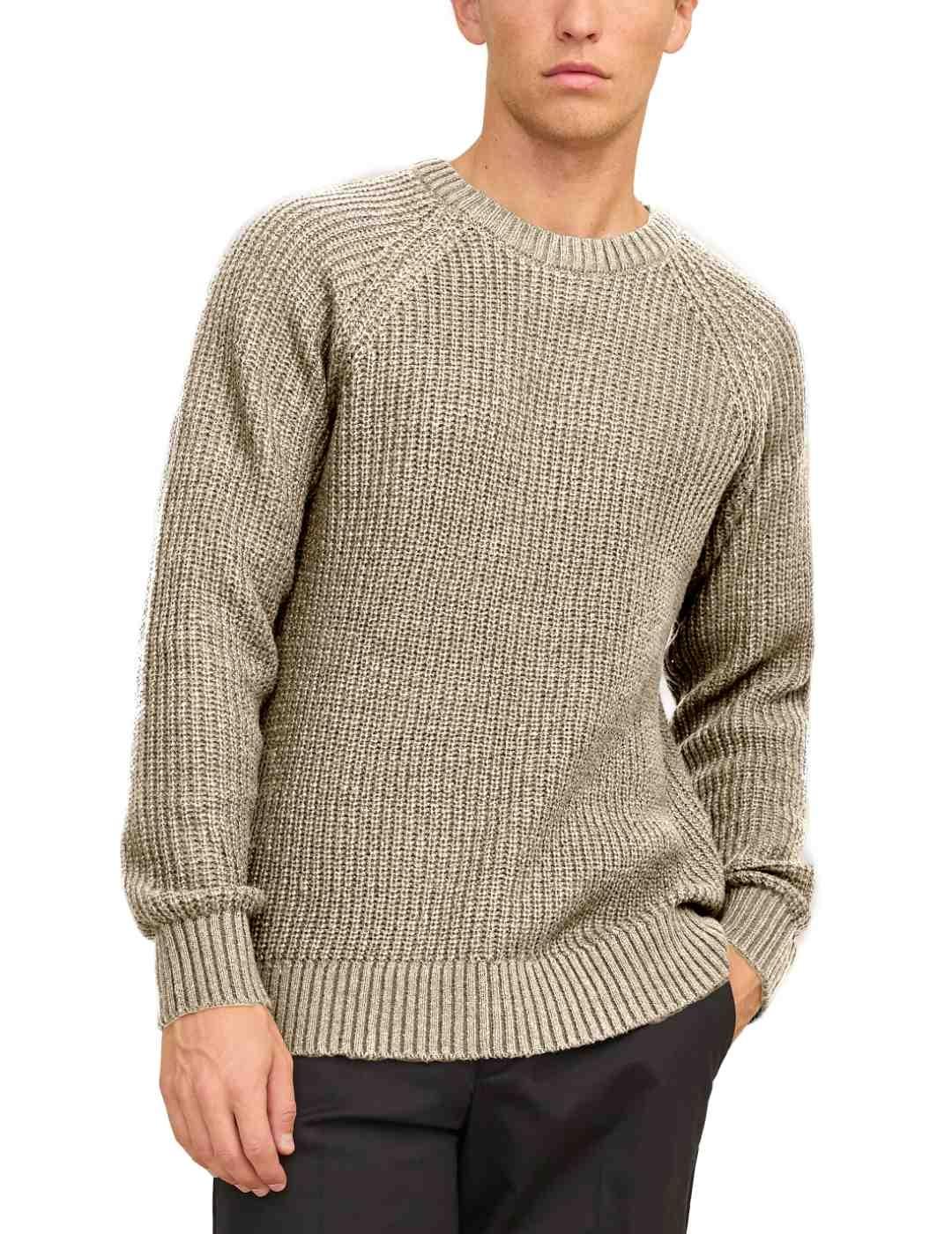 Jersey Jack&Jones Jones beige de punto para hombre