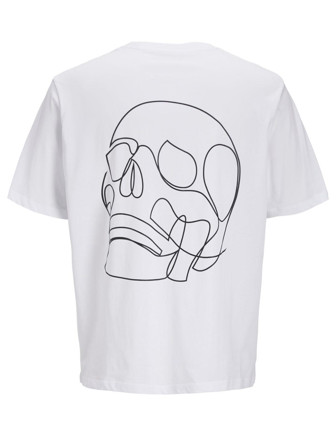 Camiseta Jack&Jones calavera blanca manga corta para hombre