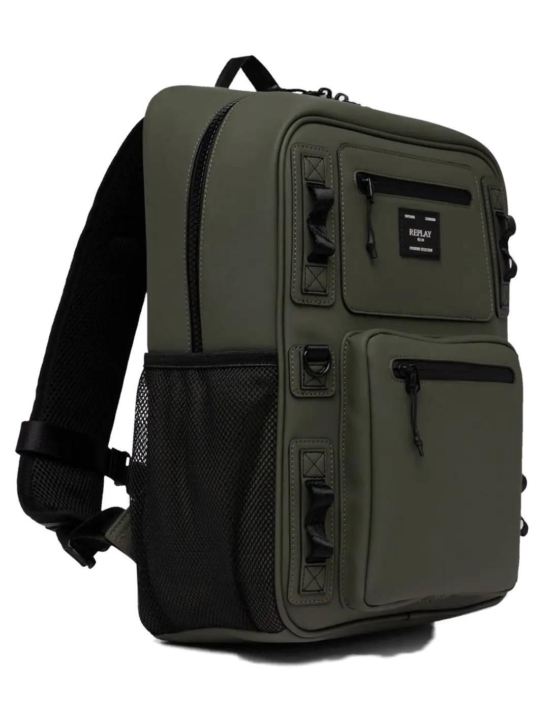 Mochila Replay verde militar compartimentos para hombre