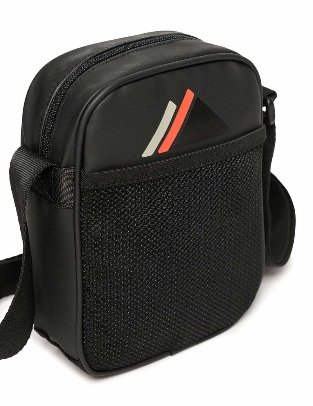 Bandolera Superdry negra y naranja logotipo para hombre