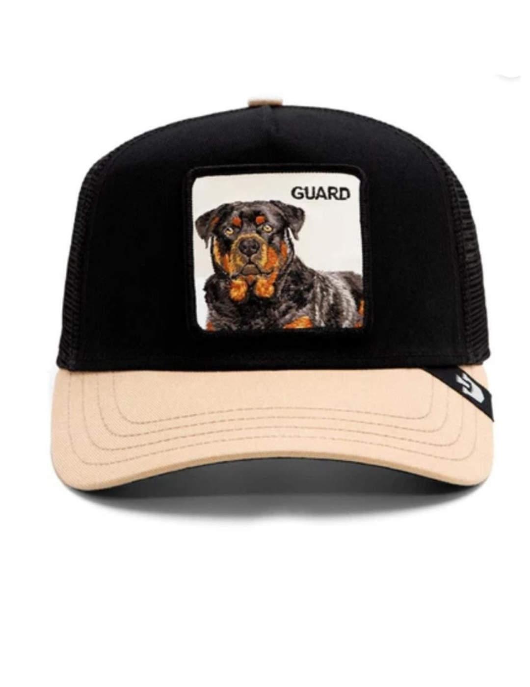 Gorra Goorin Bros Rottweiler crema y negra trucker unisex