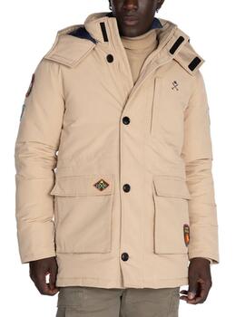 Parka Harper Olmsted Point beige con parches para hombre