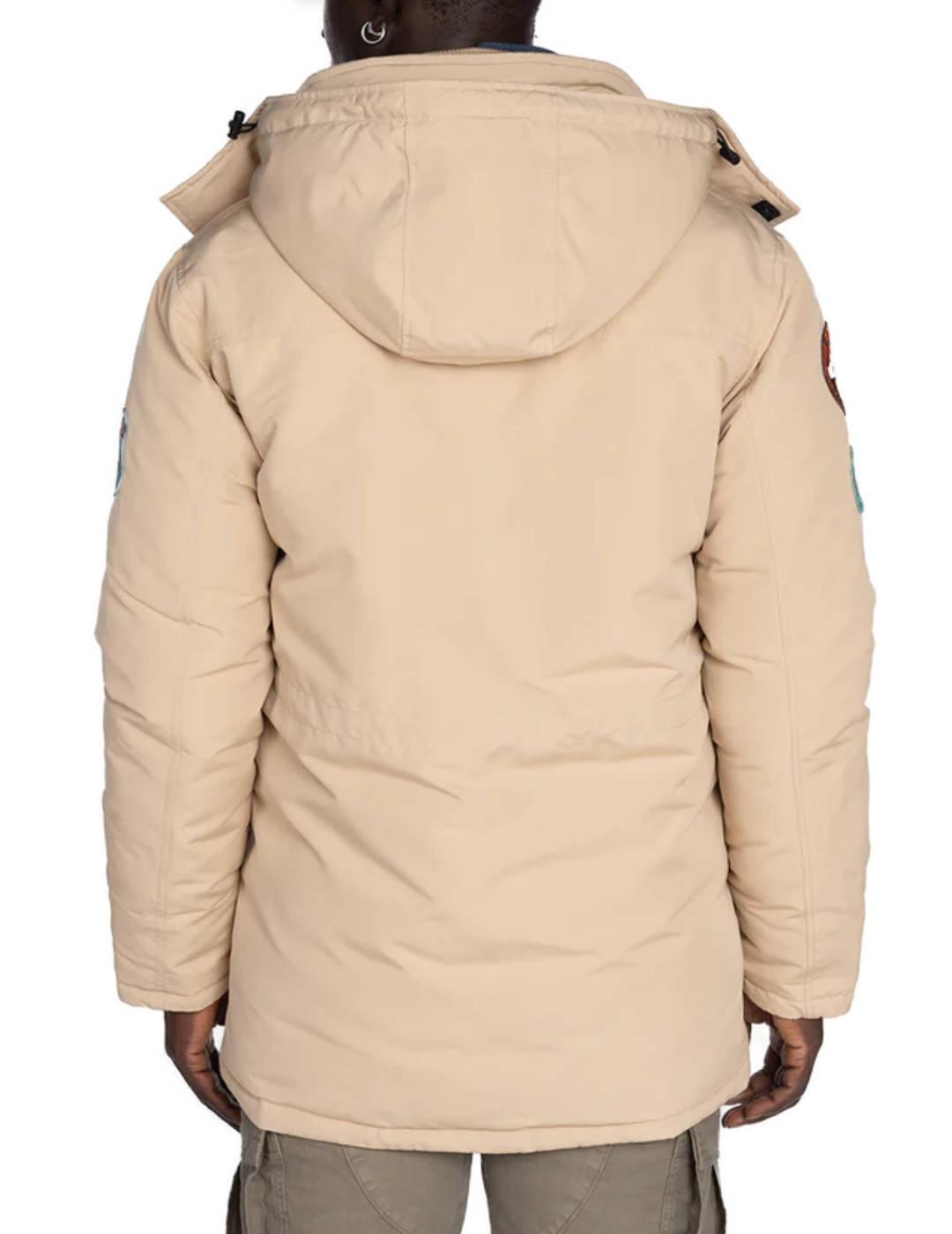 Parka Harper Olmsted Point beige con parches para hombre