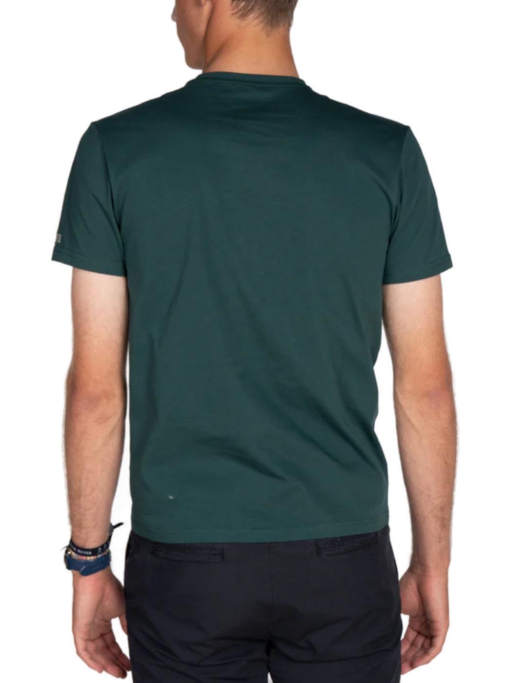 Camiseta Harper Retro verde botella manga corta para hombre