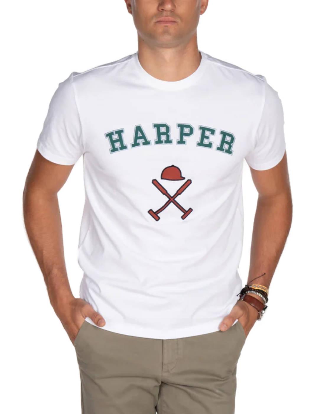 Camiseta Harper Retro blanco manga corta para hombre