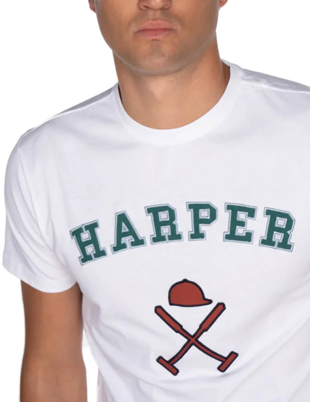 Camiseta Harper Retro blanco manga corta para hombre