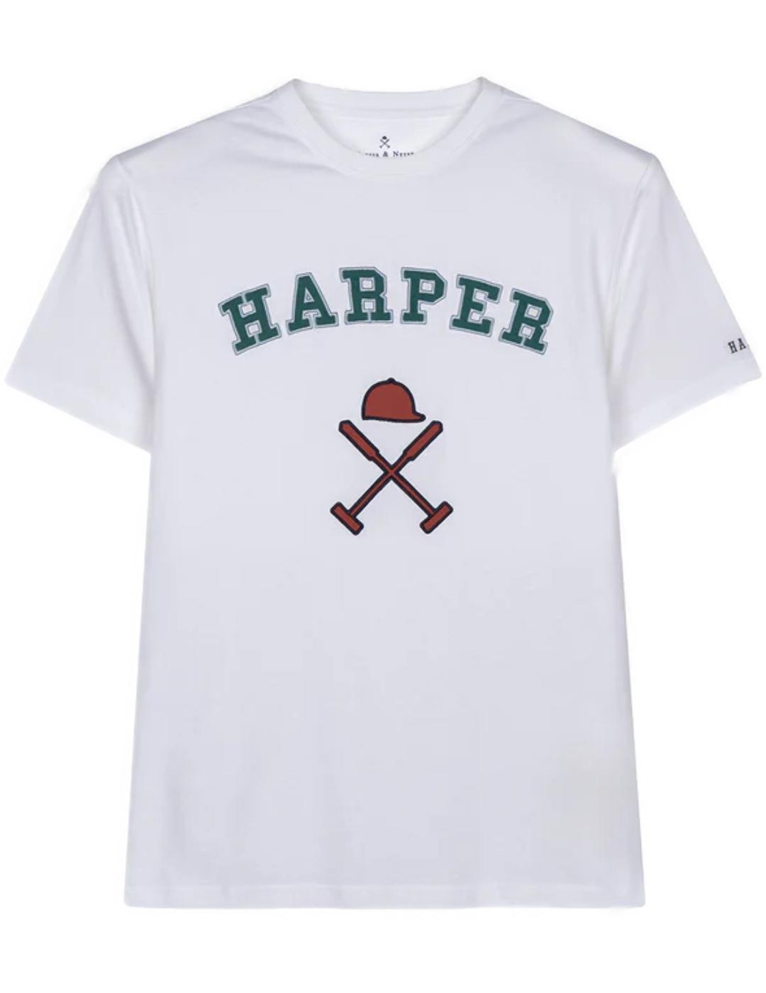 Camiseta Harper Retro blanco manga corta para hombre