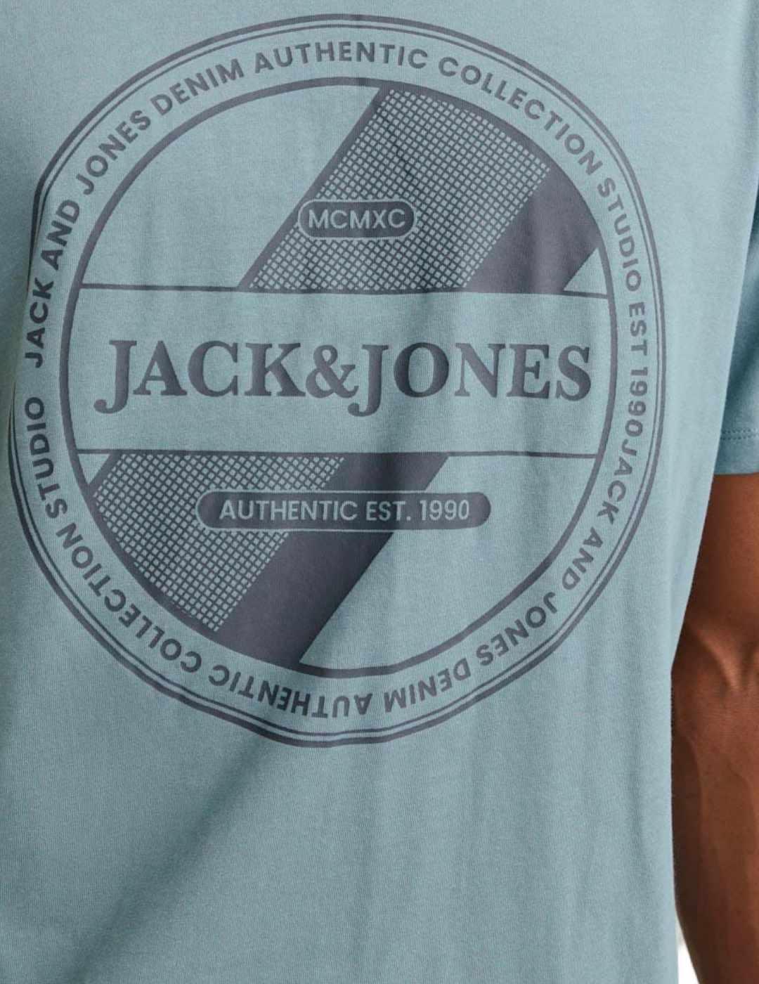 Camiseta Jack&Jones Rio azul grisáceo manga corta hombre