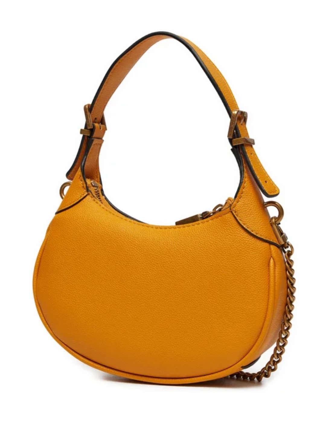 Bolso Guess Malva Hobo mostaza medialuna para mujer