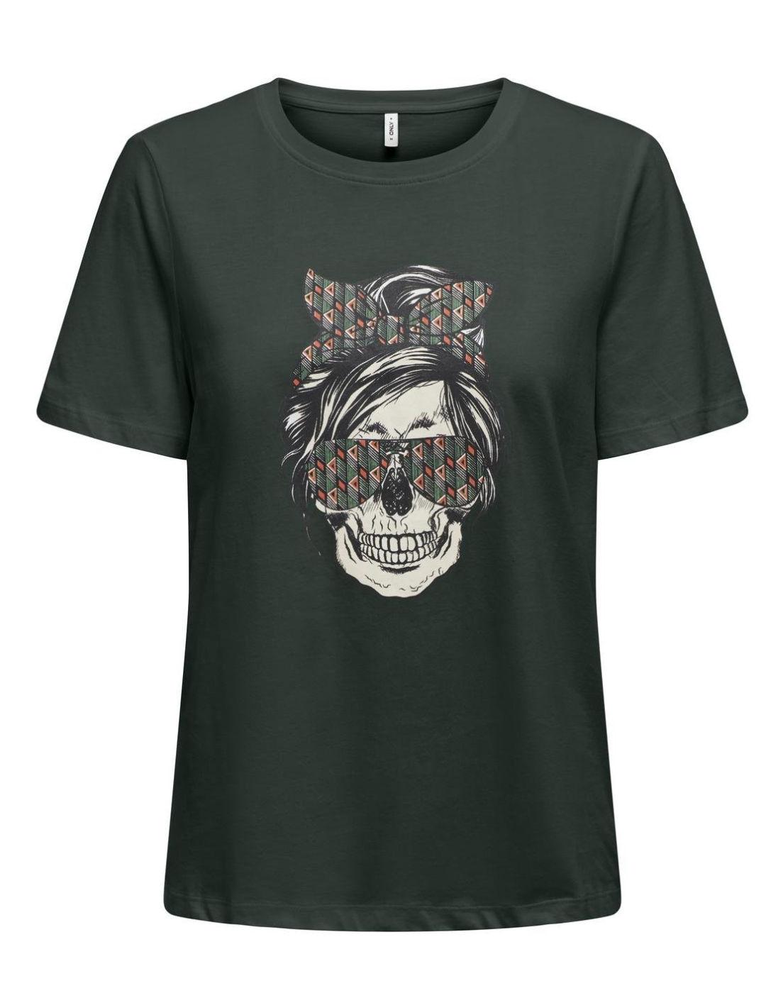 Camiseta Only Stela vere calavera manga corta para  mujer