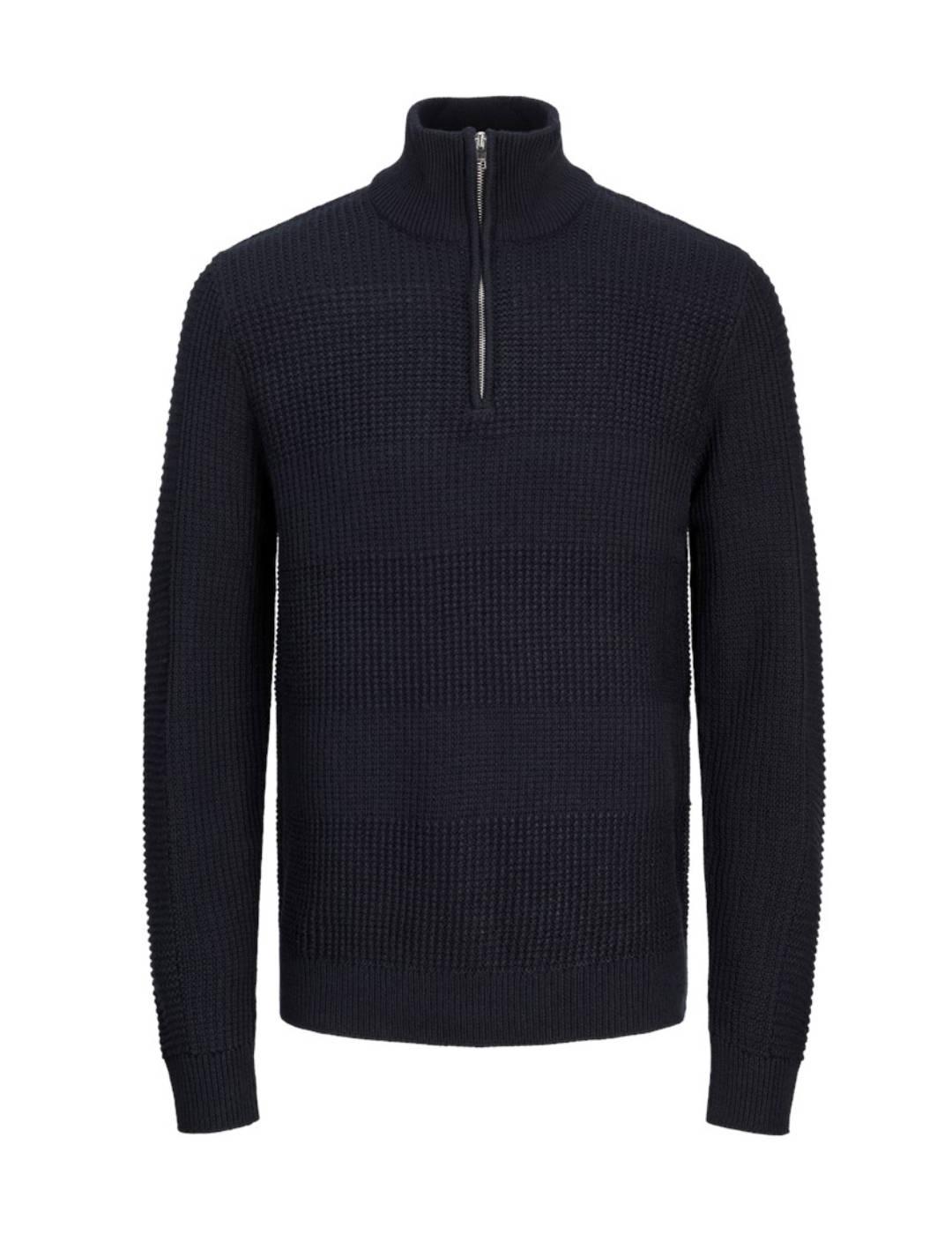 Jersey Jack&Jones Hugo azul marino cremallera para hombre