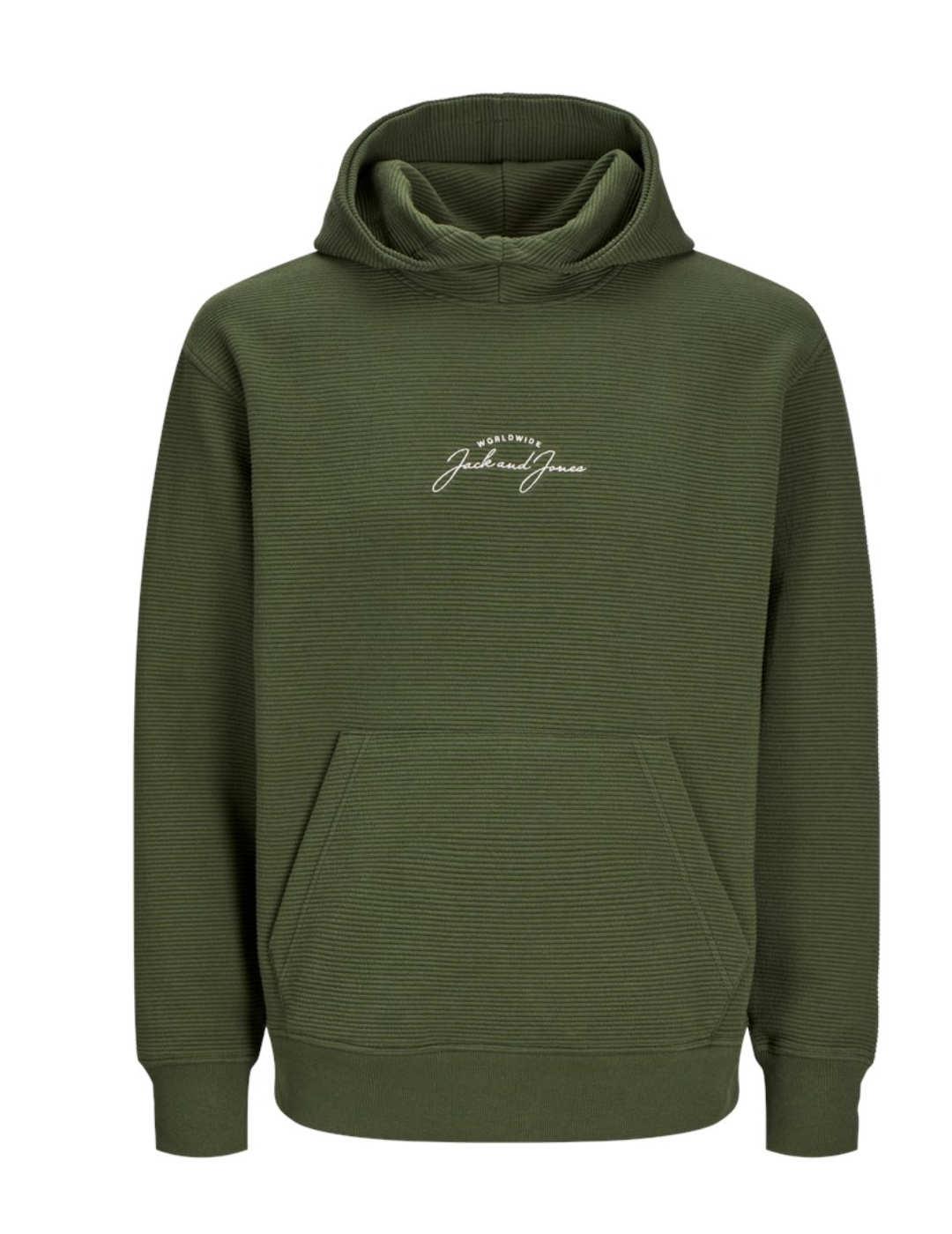 Sudadera Jack&Jones Stairs verde capucha para hombre