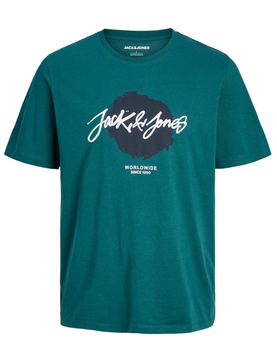 Camiseta Jack&Jones Tiley turquesa manga corta para hombre