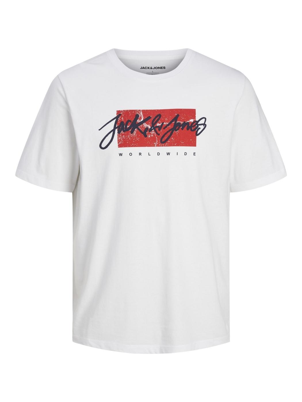 Camiseta Jack&Jones Tiley blanco manga corta para hombre