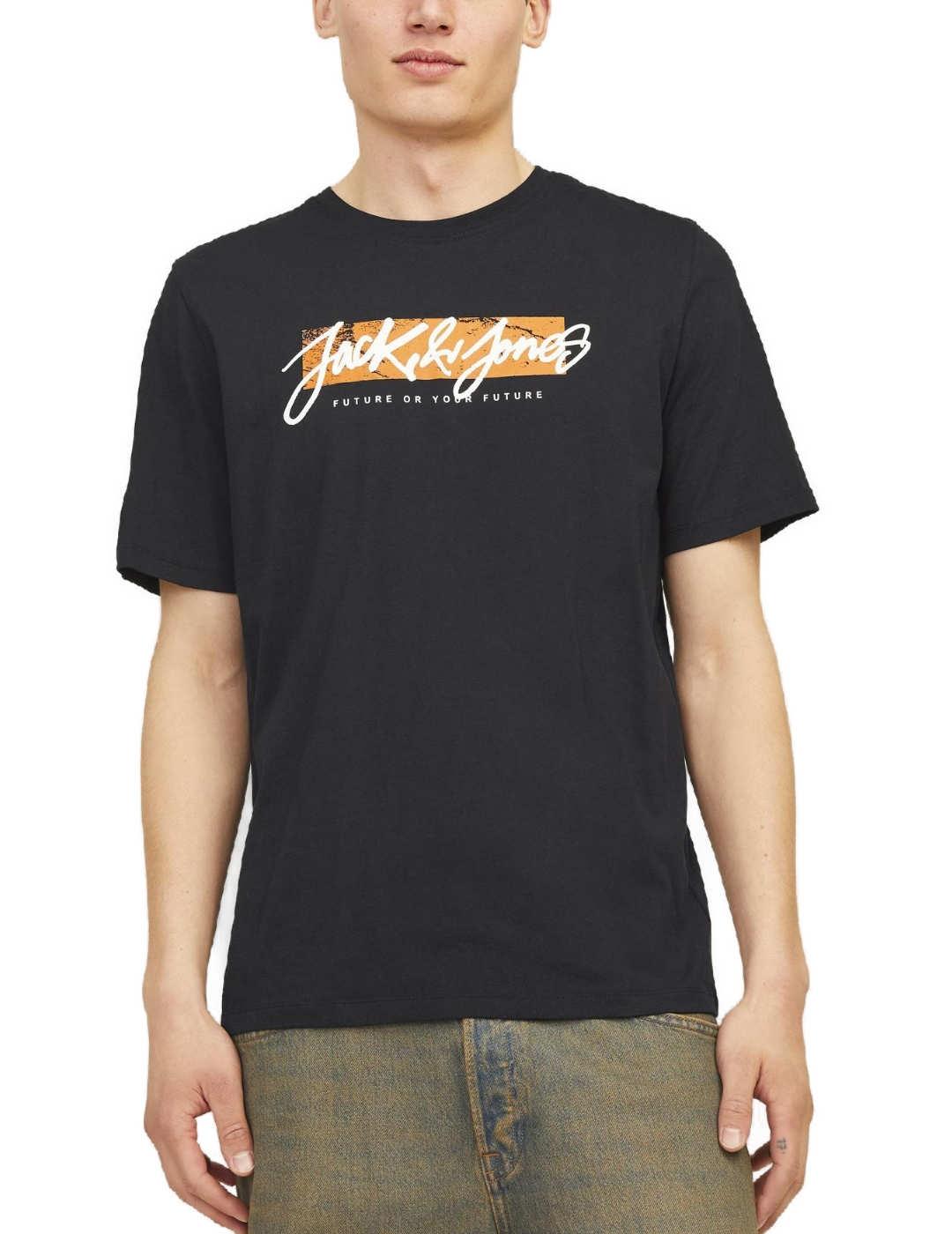 Camiseta Jack&Jones TIley negro manga corta para hombre