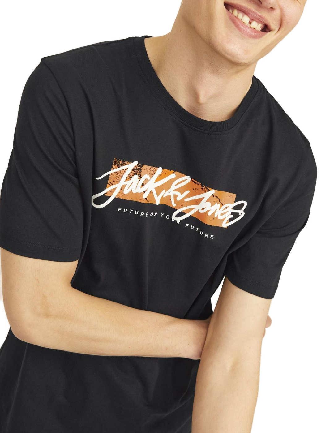 Camiseta Jack&Jones TIley negro manga corta para hombre