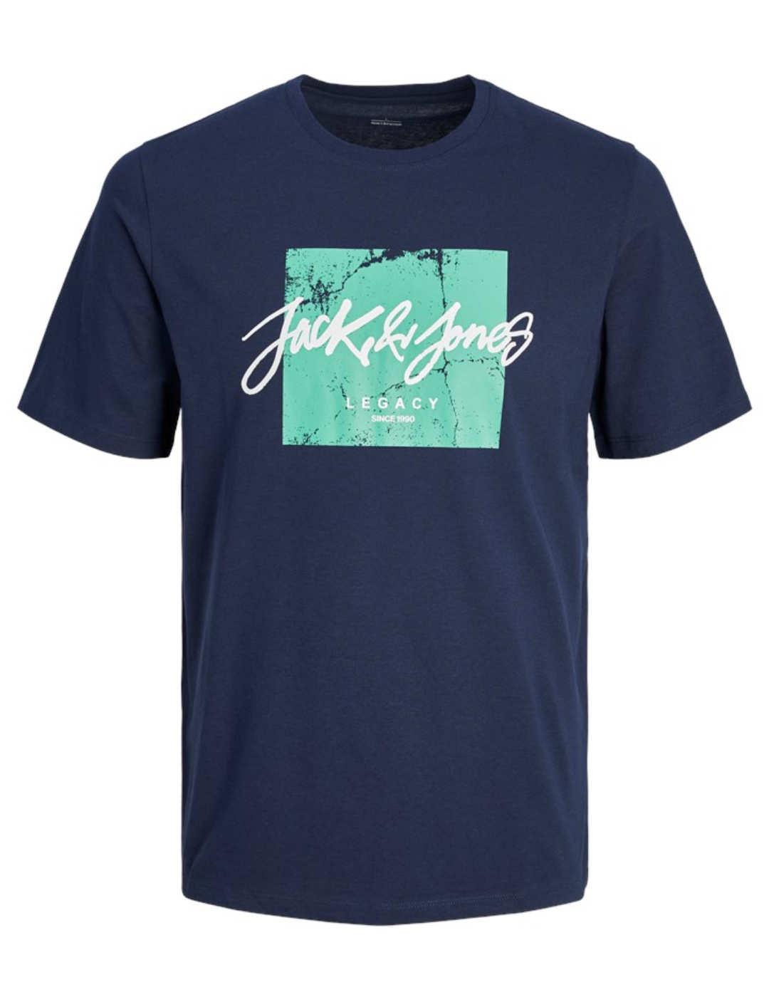 Camiseta Jack&Jones Tiley azul marino manga corta de hombre