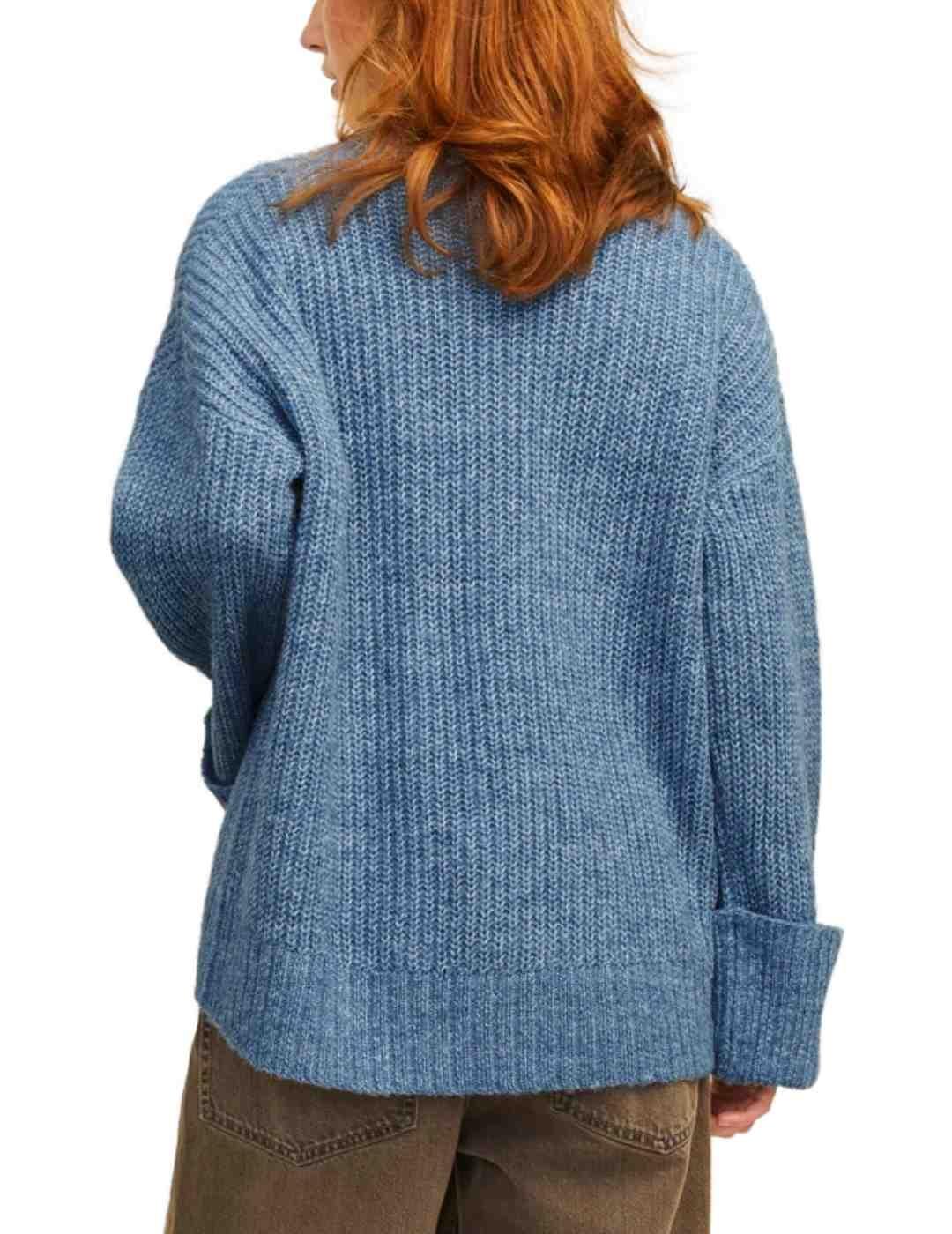 Jersey JJXX Ellinora azul de punto oversize para mujer