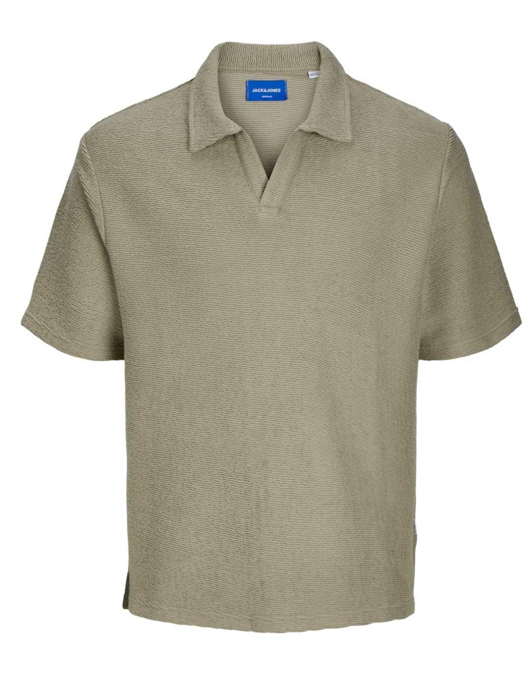 Polo Jack&Jones Roxbury beige de manga larga para hombre