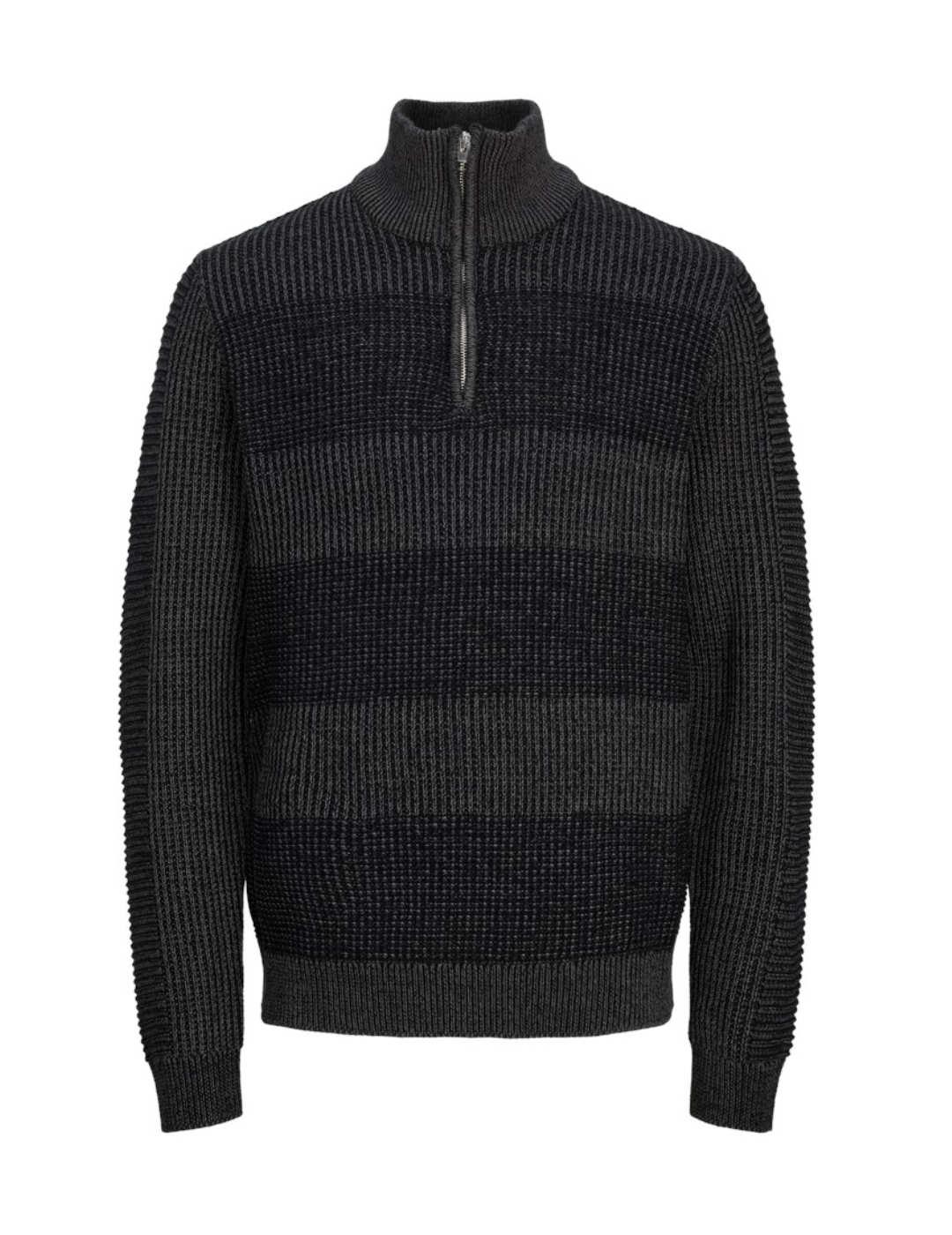 Jersey Jack&Jones Hugo negro con cremallera para hombre