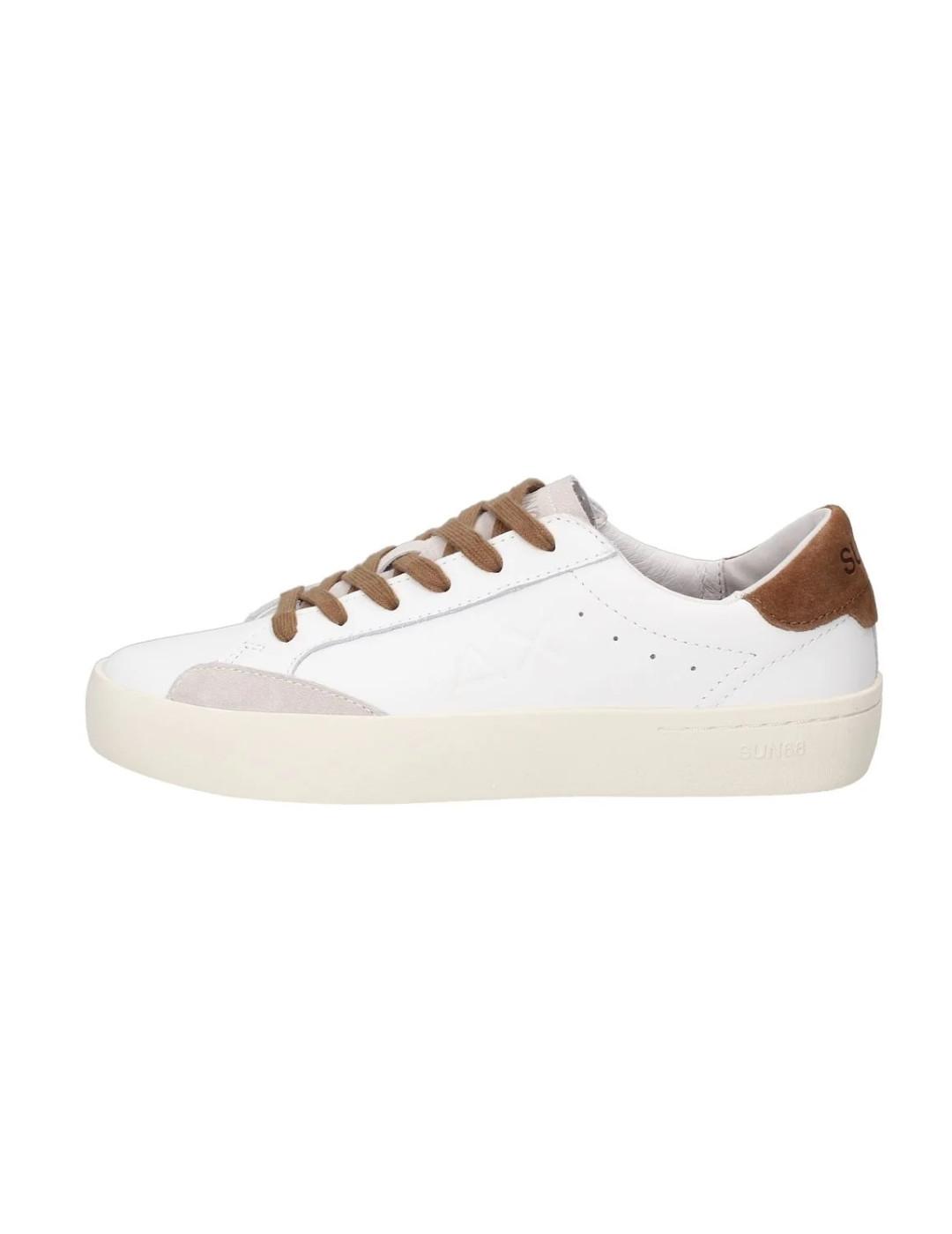 Zapatilla deportiva Sun68 Street blanco y marrón para hombre