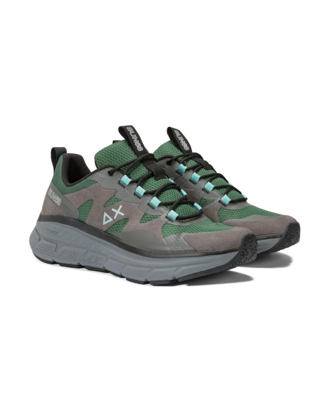 Zapatilla deportiva Sun68 Jupiter sporty verde para hombre