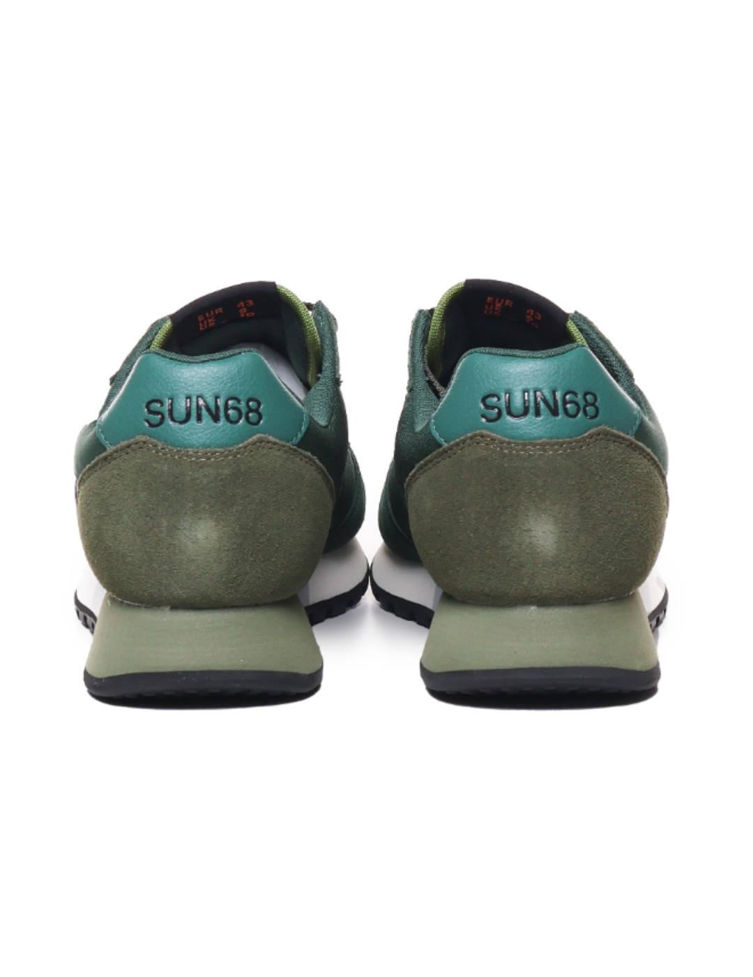 Zapatillas Sun68 Jaki Solid verde de serraje para hombre