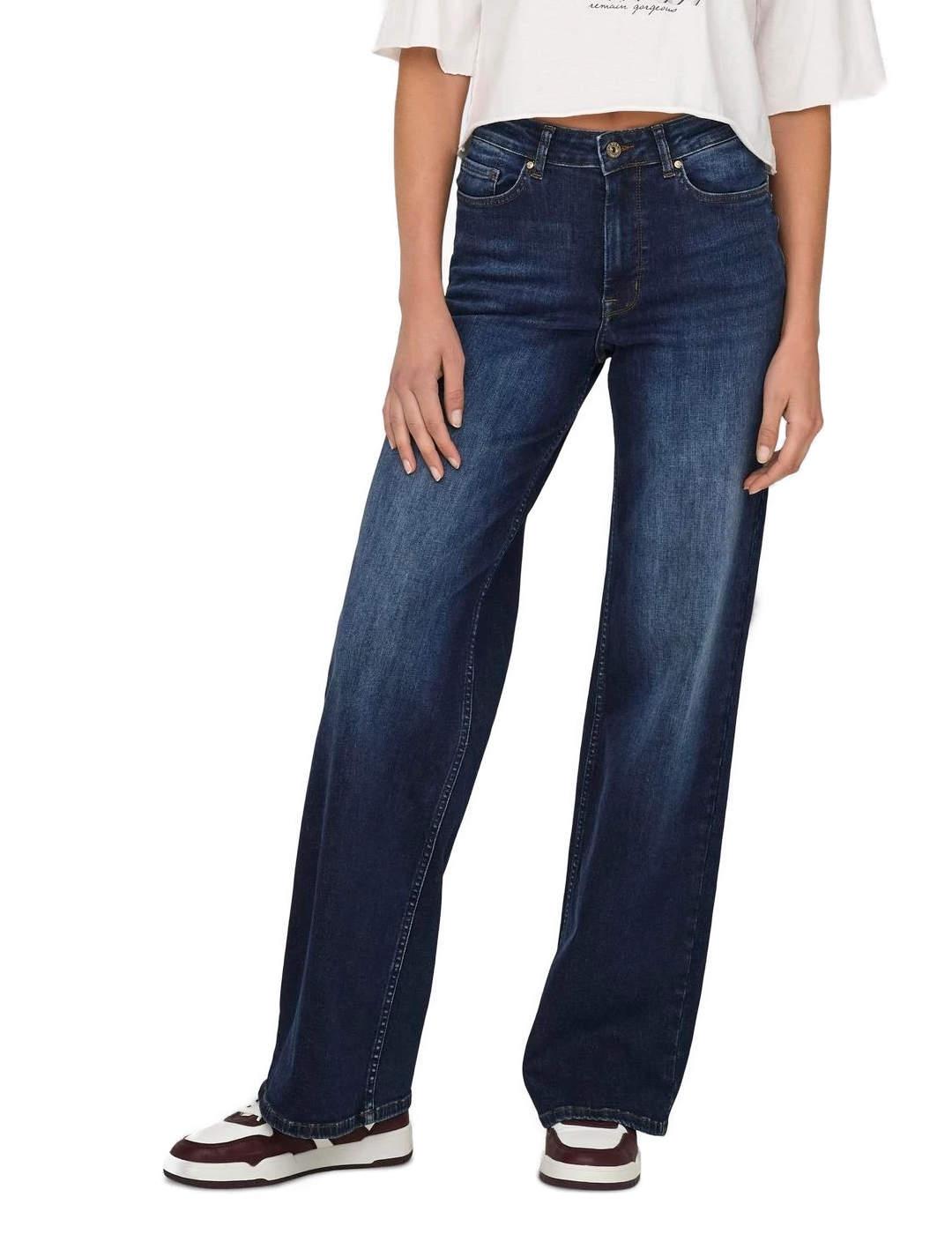 Pantalón vaquero Only Madison marino wide leg para mujer