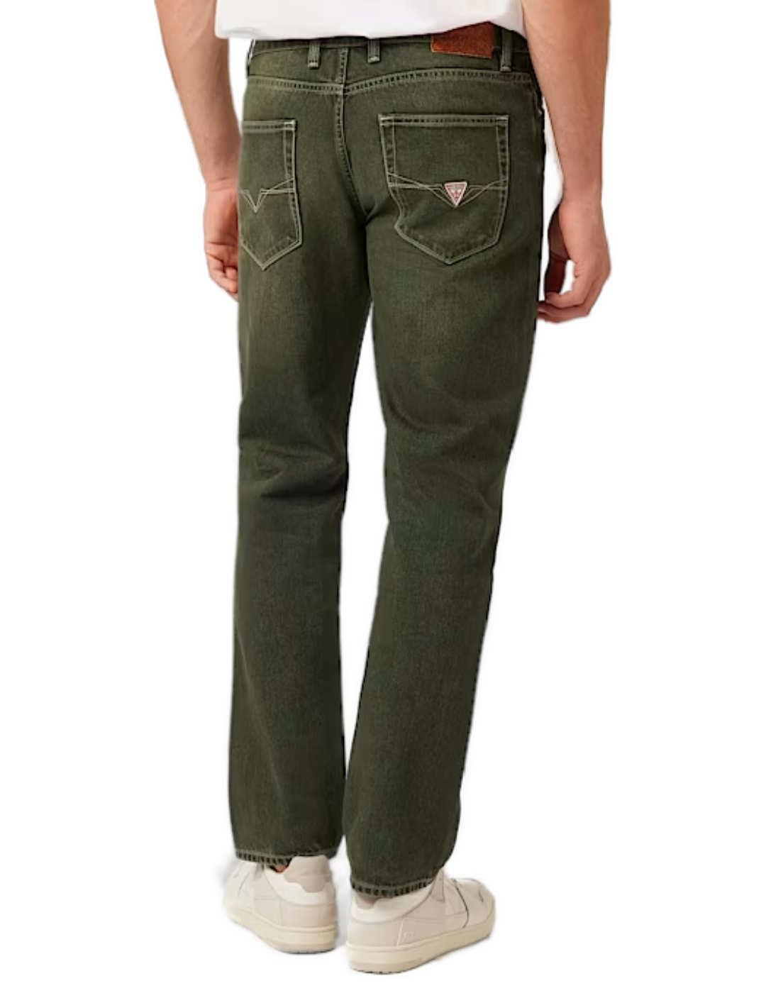 Pantalón vaquero Guess corte slim Angels verde para hombre