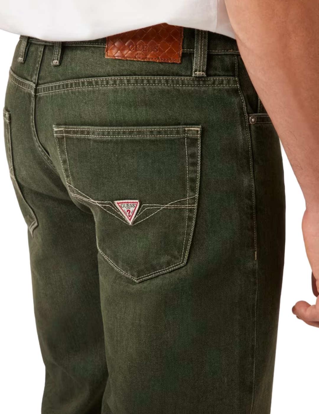 Pantalón vaquero Guess corte slim Angels verde para hombre