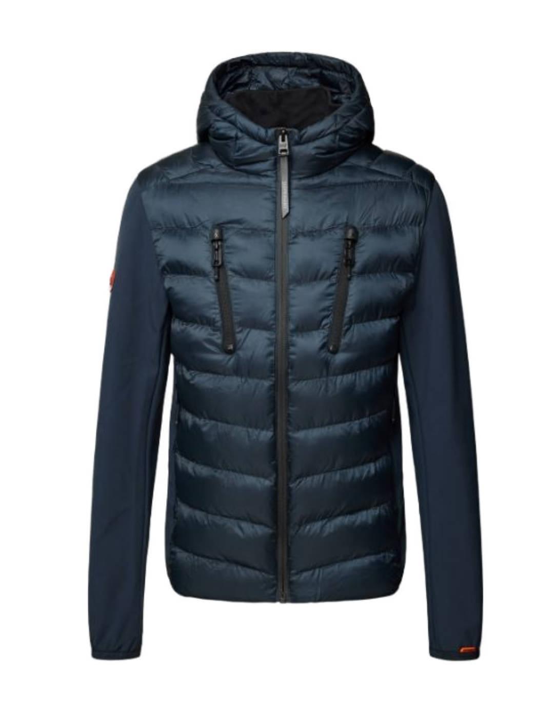 Chaqueta Superdry Storm azul marino guateada para hombre