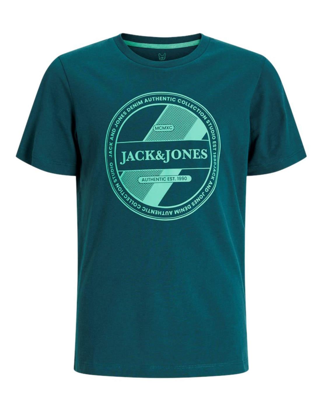 Camiseta Jack&Jones Junior Rio turquesa manga corta de niño