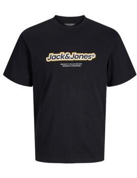 Camiseta Jack&Jones Junior Ebro negro manga corta para niño