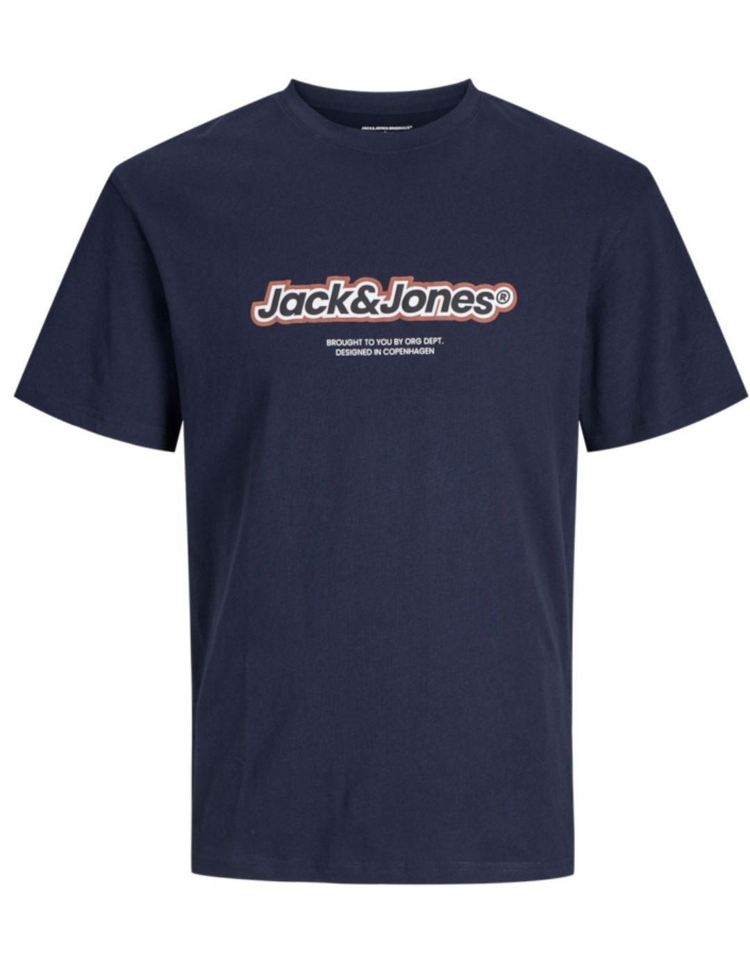 Camiseta Jack&Jones Junior Ebro marino manga corta para niño