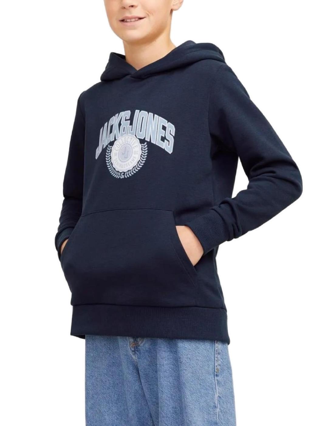 Sudadera Jack&Jones Junior Kam marino capucha para niño