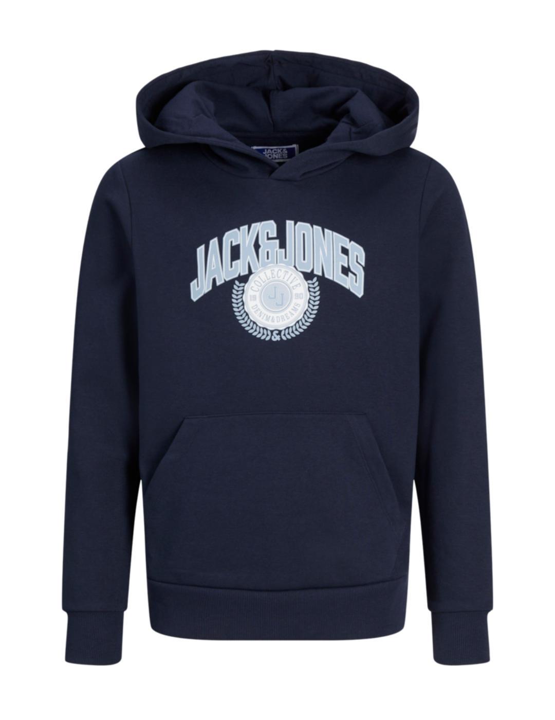 Sudadera Jack&Jones Junior Kam marino capucha para niño