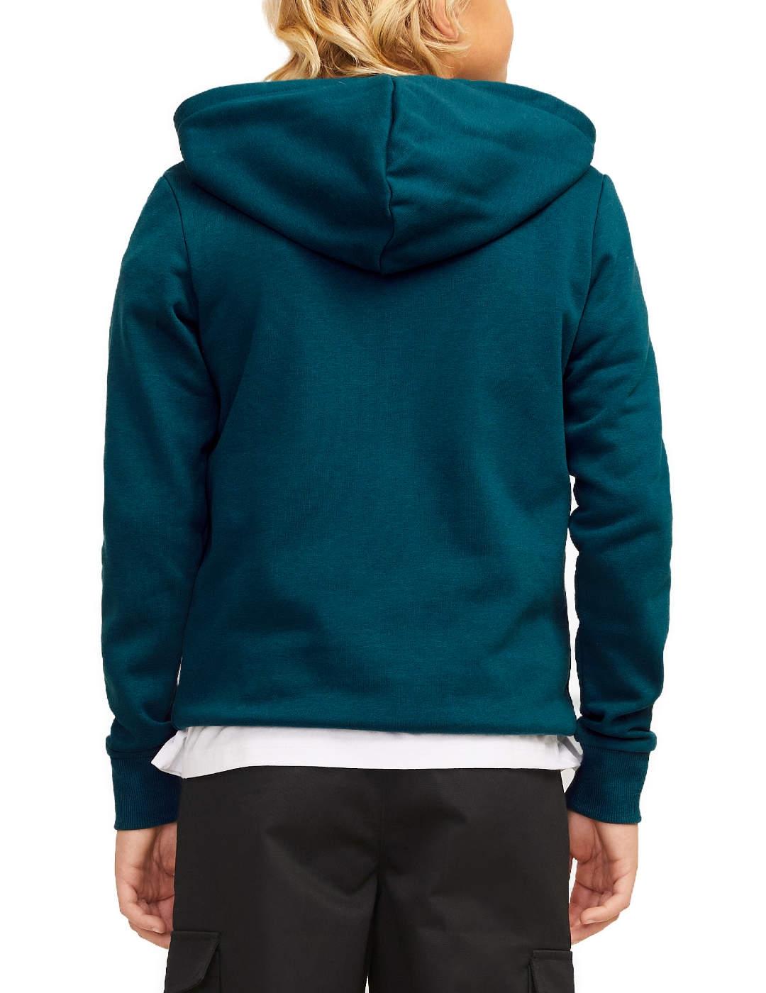 Sudadera Jack&Jones Junior Kam azul turquesa capucha de niño