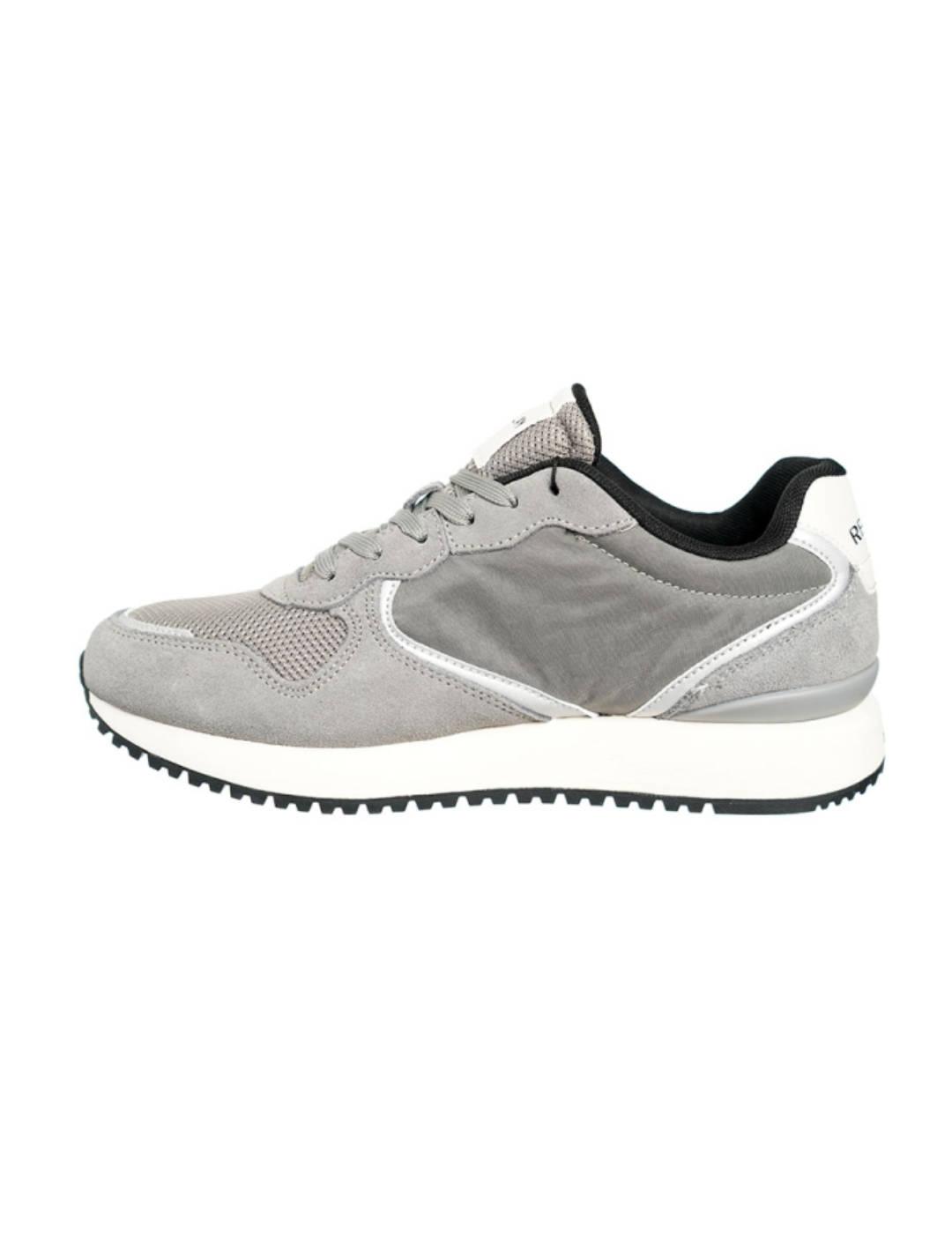 Zapatillas deportivas Replay Fiber gris y beige para hombre