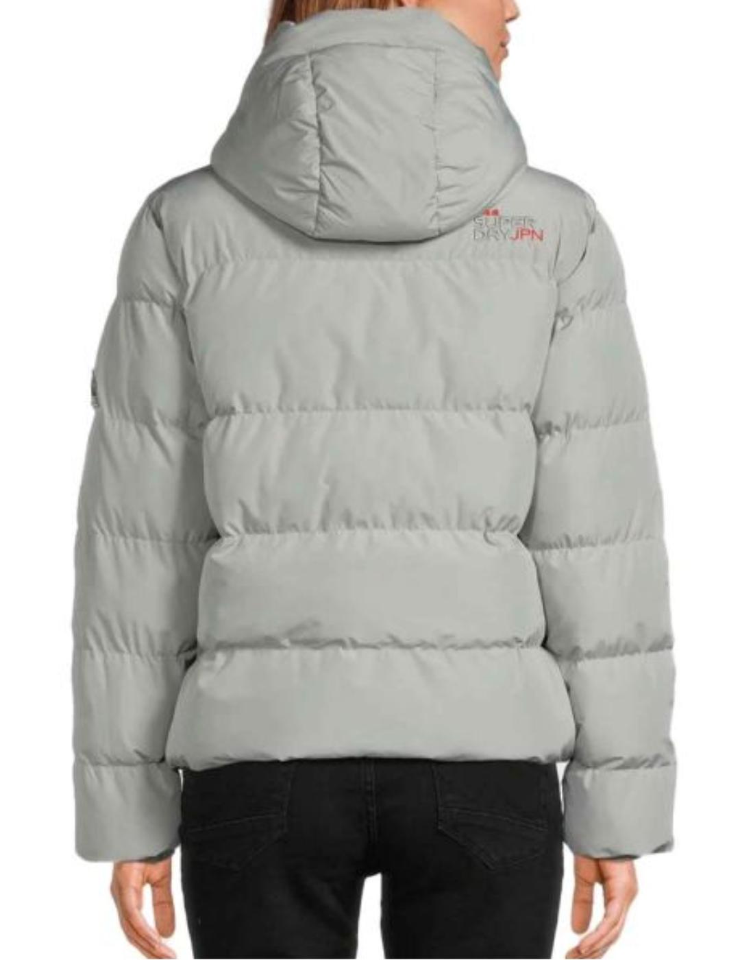 Chaqueta Superdry Sports gris guateada capucha para mujer