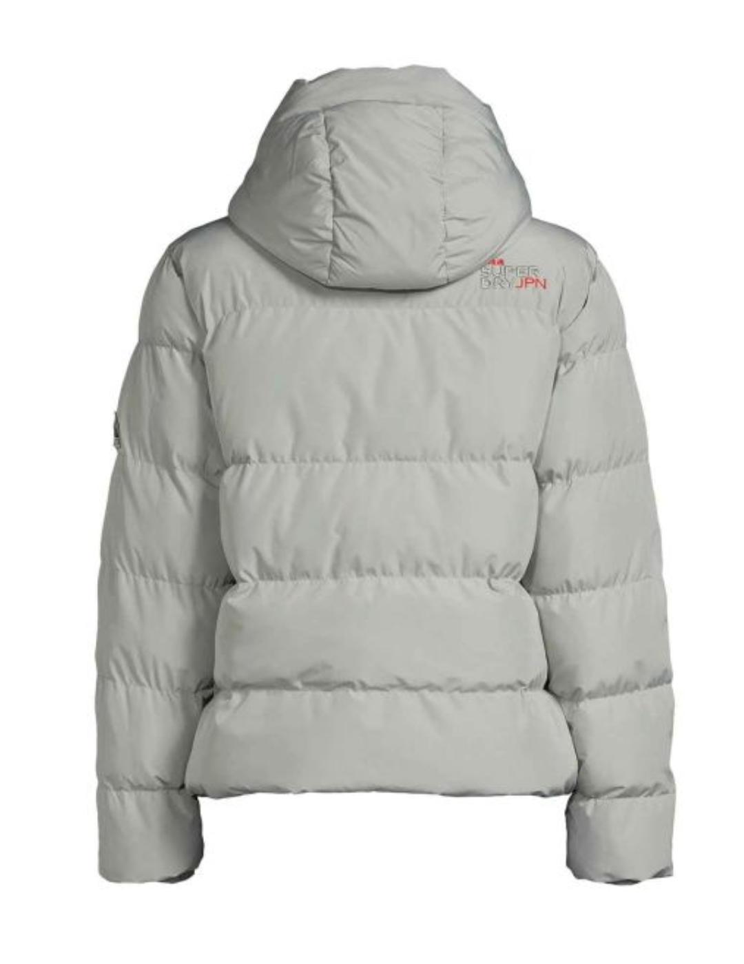 Chaqueta Superdry Sports gris guateada capucha para mujer