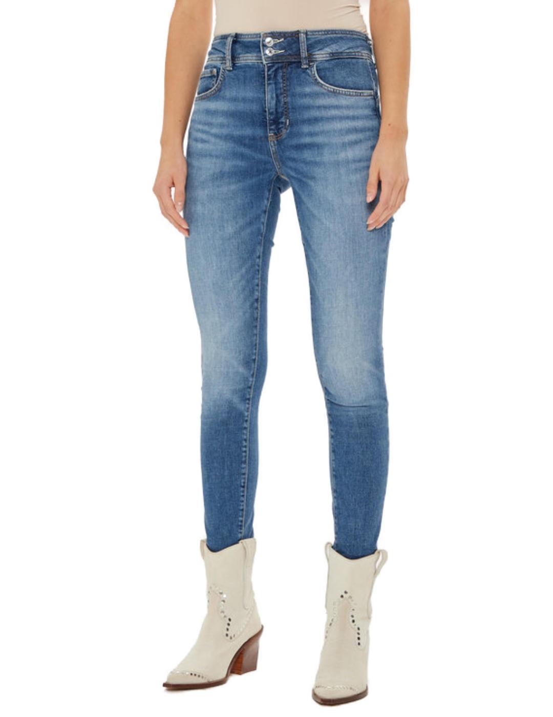 Pantalón vaquero Guess Shape Up azul skinny para mujer