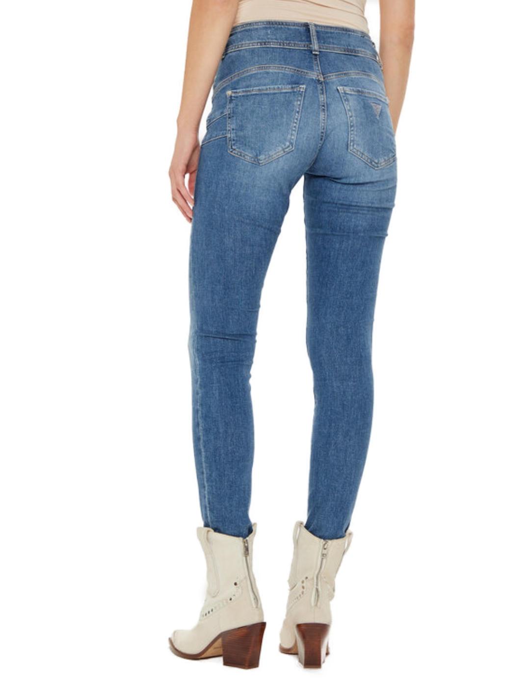 Pantalón vaquero Guess Shape Up azul skinny para mujer