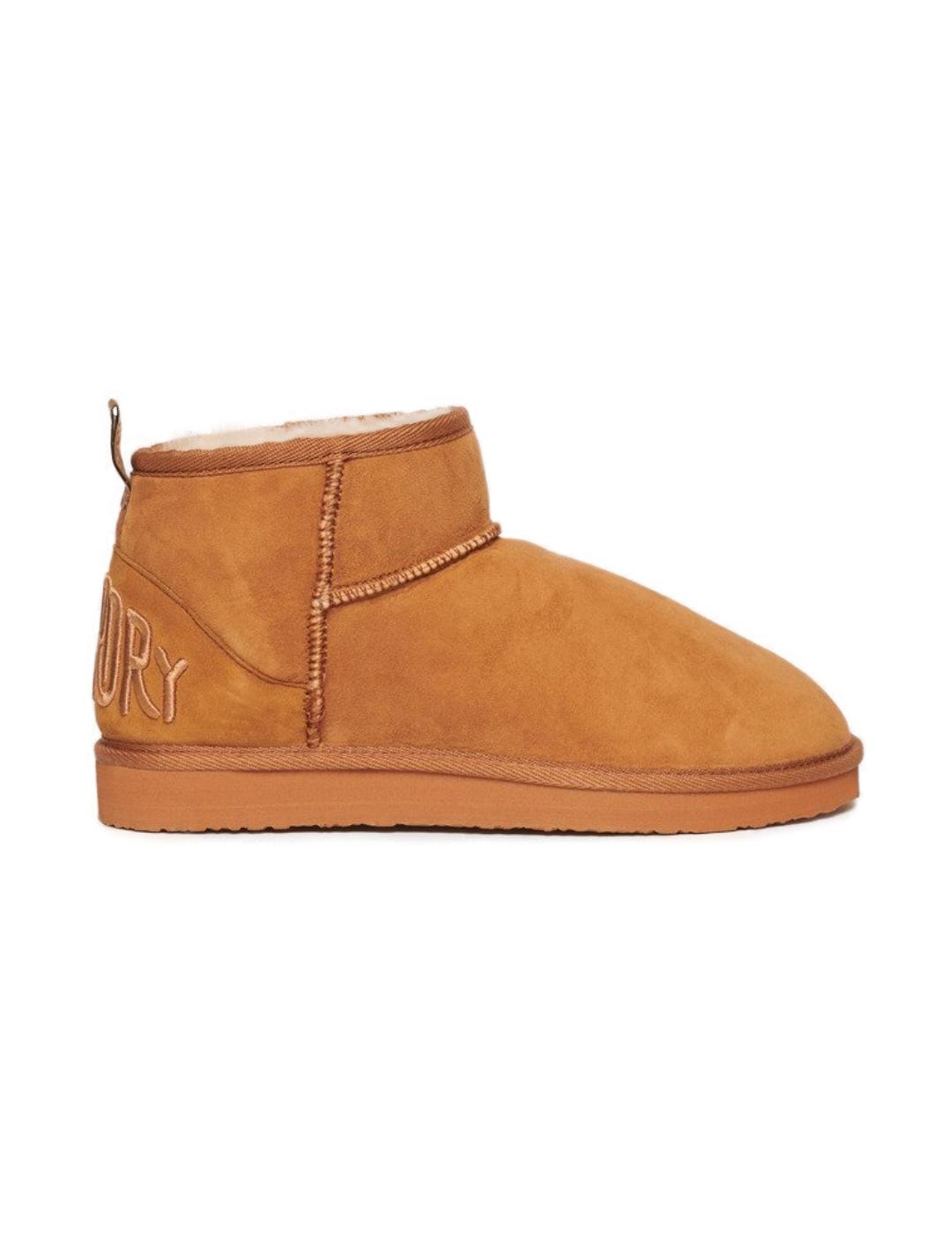 Botines Superdry ante camel borreguillo bajos para mujer