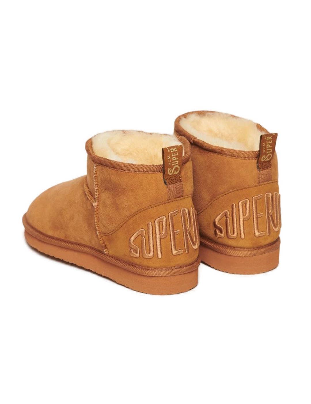 Botines Superdry ante camel borreguillo bajos para mujer