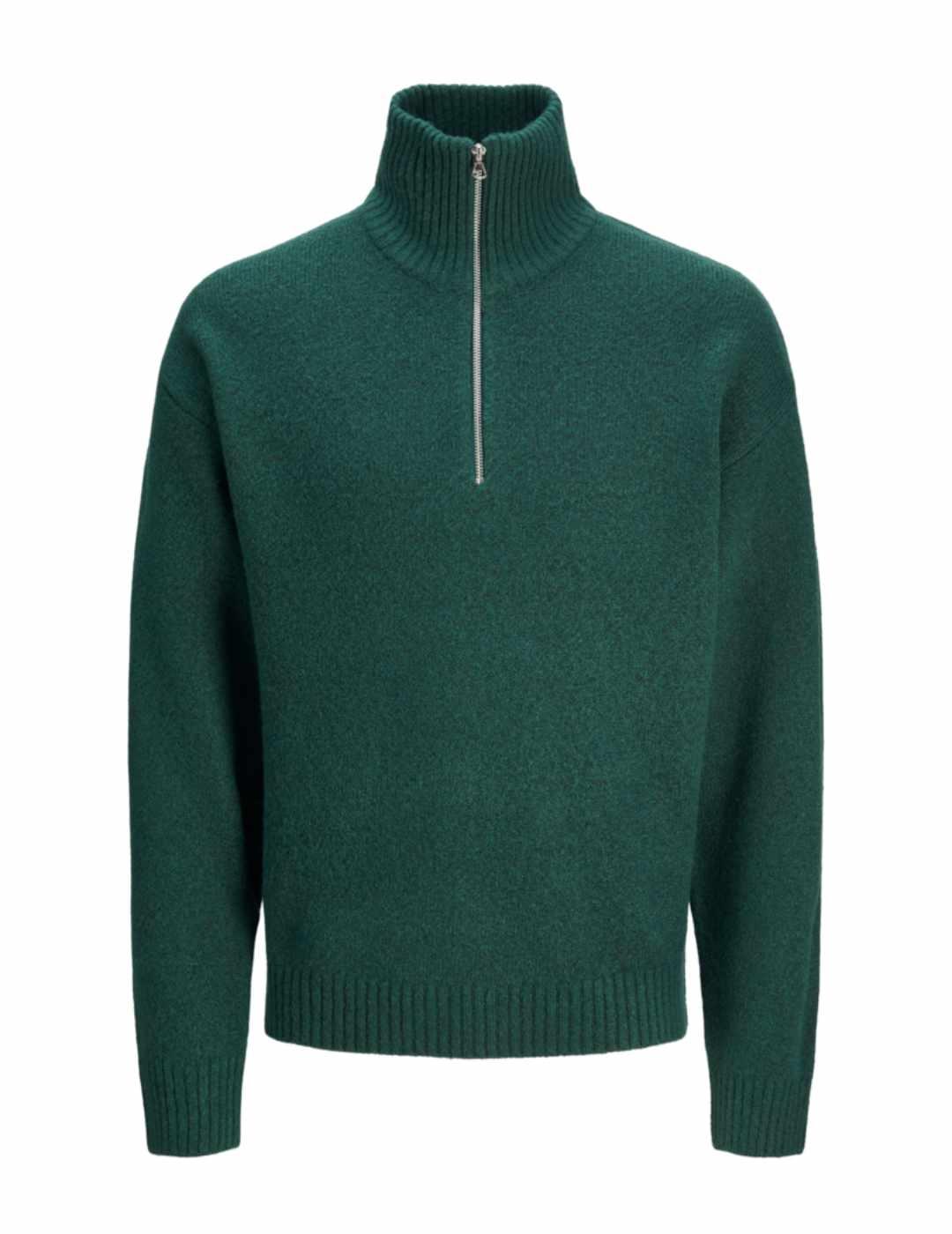 Jersey Jack&Jones Rollie verde lana cuello alto para hombre