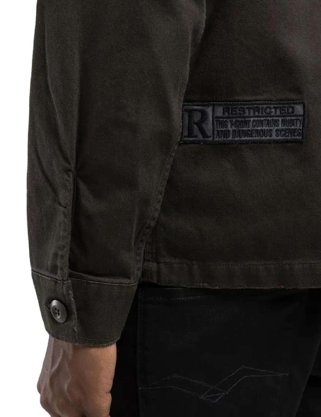 Sobrecamisa Replay Parches verde oscuro para hombre