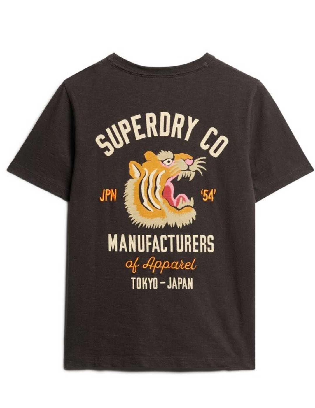 Camiseta Superdry Workwear negro manga corta para mujer